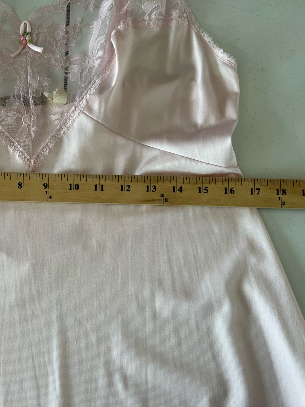 Vtg JC Penny Nightgown Women Large Pink Long Dress Lace Babydoll Coquette USA - Picture 9 of 14